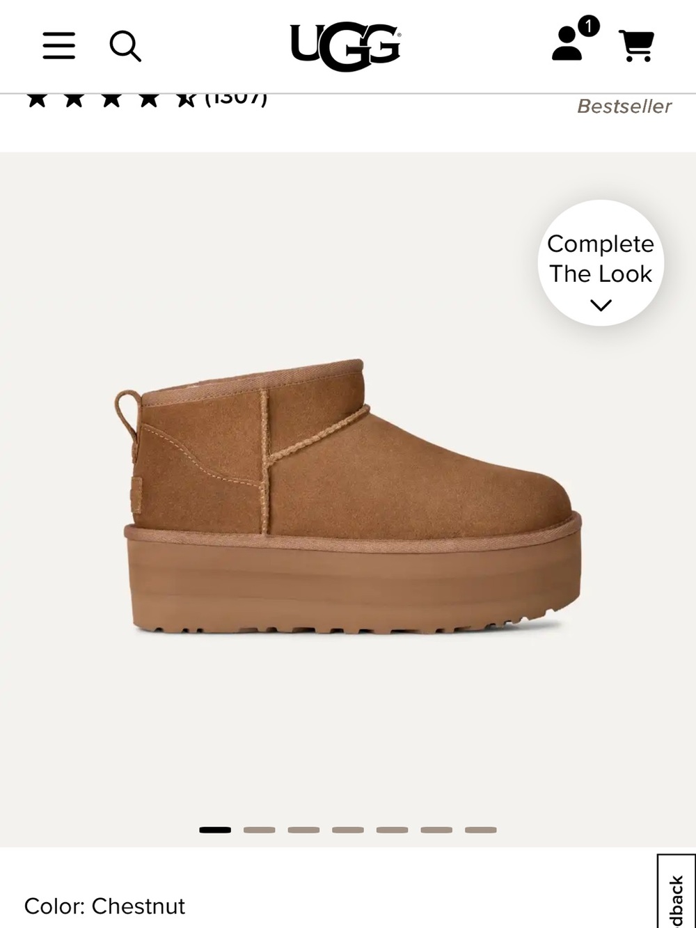 UGG Chestnut Platform Ankle Boots
